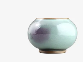 蓝紫色釉面茶叶坛免抠