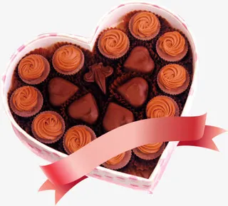 心形巧克力礼盒七夕情人节免抠