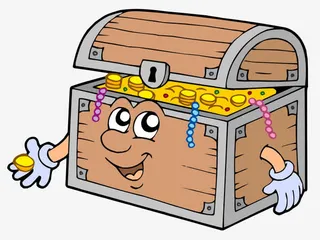 手绘卡通宝箱免抠