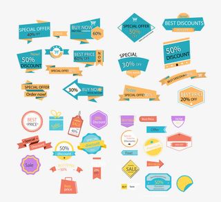 英文促销打折图标集合免抠
