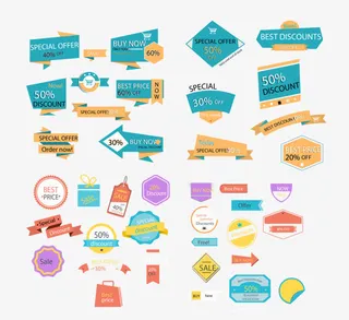 英文促销打折图标集合免抠