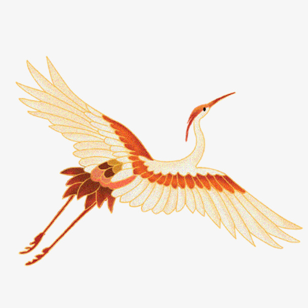 国风插画仙鹤免抠