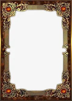 庄重黑花框免抠