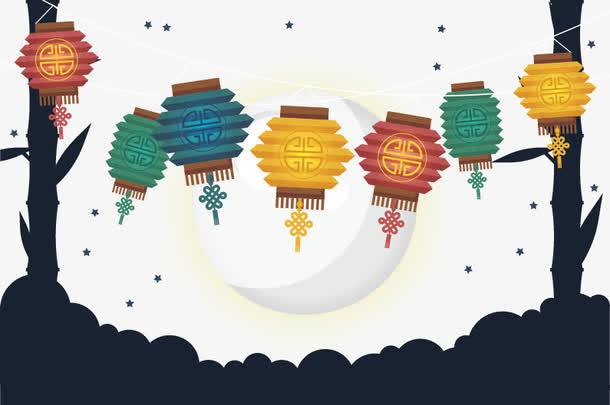 适量手绘灯笼免抠
