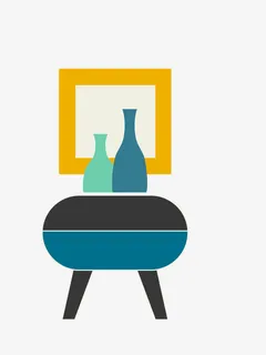 矢量暗色家居家具洗漱台盆免抠