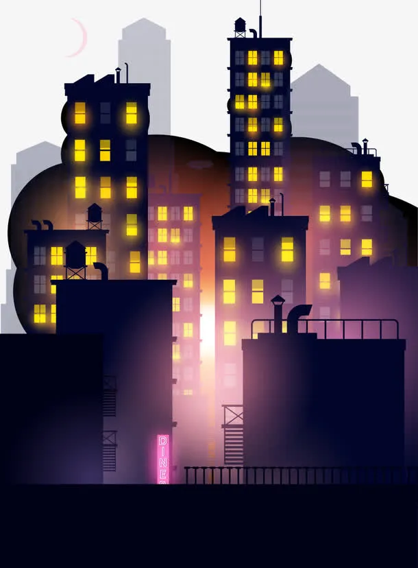 城市夜景免抠