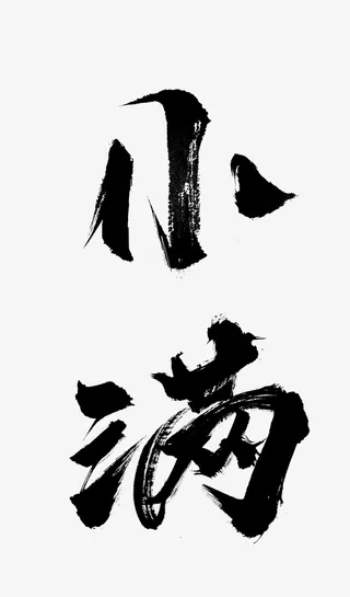 小满节气毛笔字元素免抠