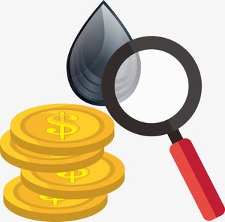 矢量金币与放大镜免抠