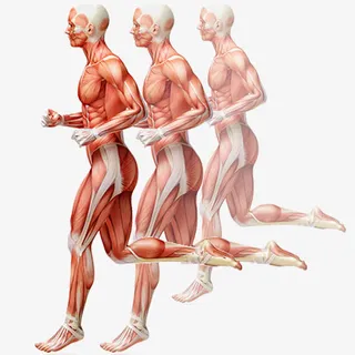 跑步不规则图形人体设计素材免抠