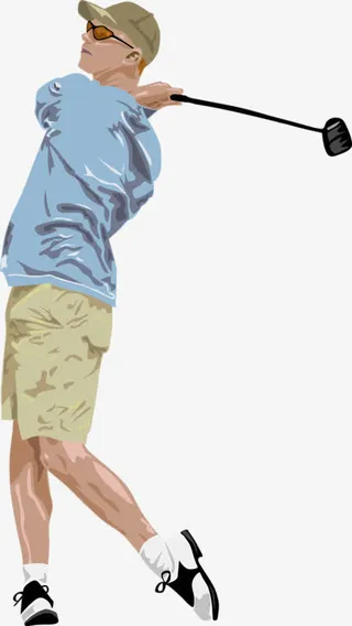 打高尔夫的男人免抠