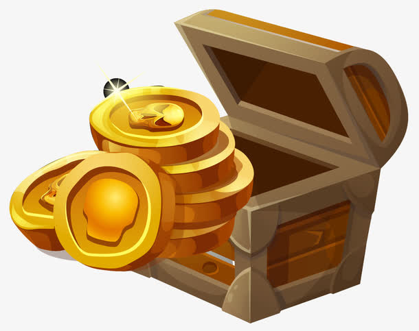 金币箱子免抠