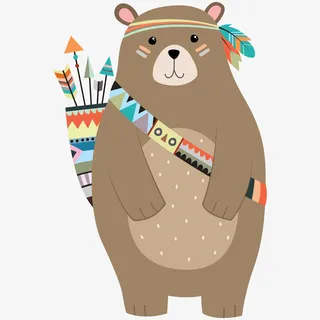 卡通可爱小动物装饰动物头像免抠