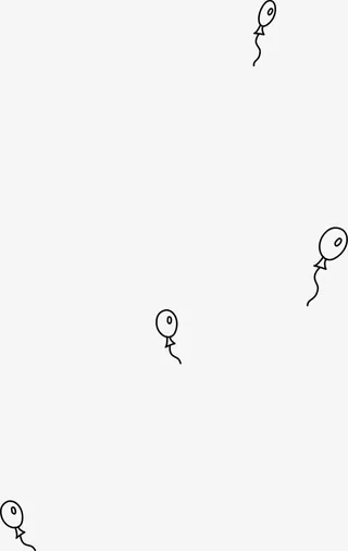 手绘黑色卡通气球图标免抠