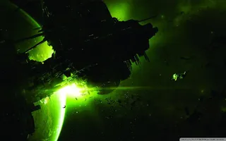 绿色宇宙星空光效免抠