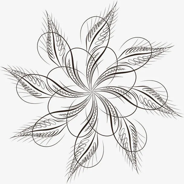 矢量花纹线条素材图免抠
