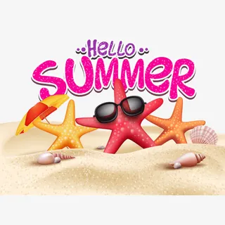 summer  夏天 沙滩 海免抠