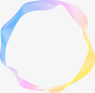 彩色渐变圆圈免抠漂浮彩带元素