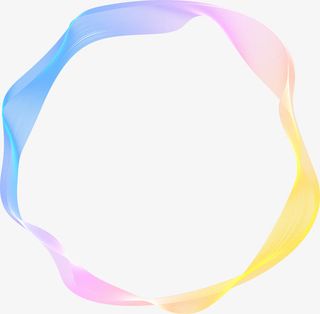 彩色渐变圆圈免抠漂浮彩带元素