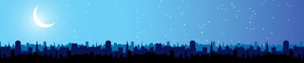 蓝色城市剪影banner