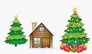 圣诞树圣诞小屋免抠