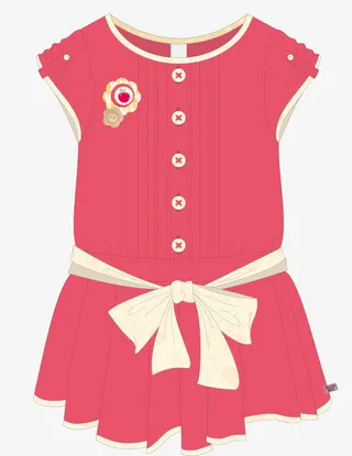 儿童女孩红色连衣裙免抠