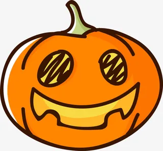 可爱涂鸦南瓜灯免抠