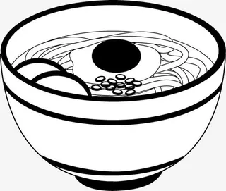 黑白鸡蛋挂面免抠