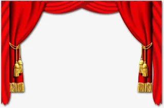 红色新春卡通幕布免抠