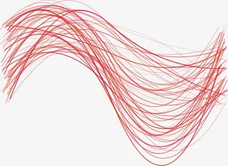 红色科技线条免抠