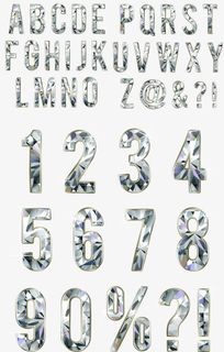 钻石字母数字符号矢量素材免抠字体元素