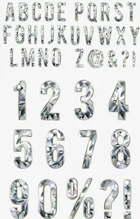 钻石字母数字符号矢量素材免抠字体元素