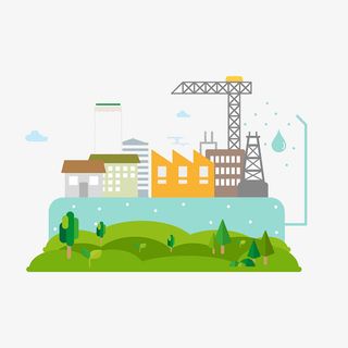 卡通绿色工厂免抠图免抠