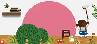 劳动节卡通背景海报banner高清