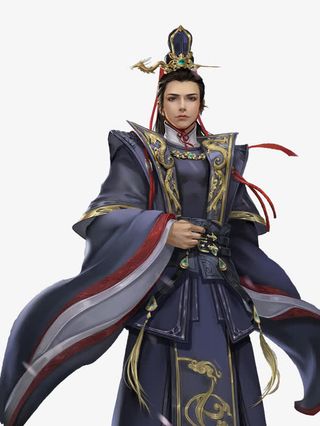 霸气黑衣帝王古风手绘免抠