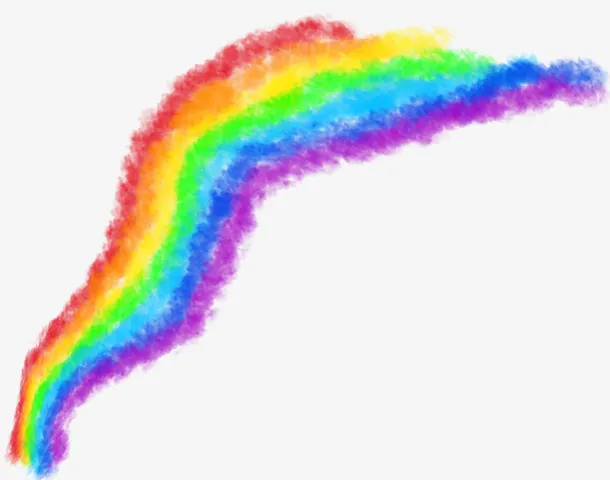 甜美飘逸彩虹免抠