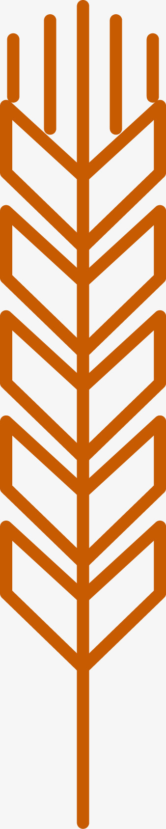 手绘金色麦穗矢量图免抠