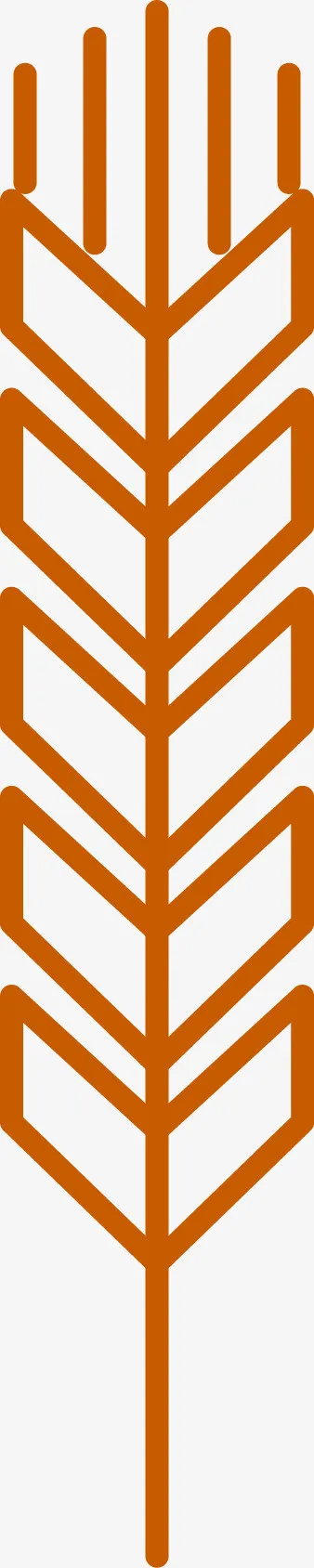 手绘金色麦穗矢量图免抠