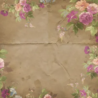 鲜花纸张背景边框