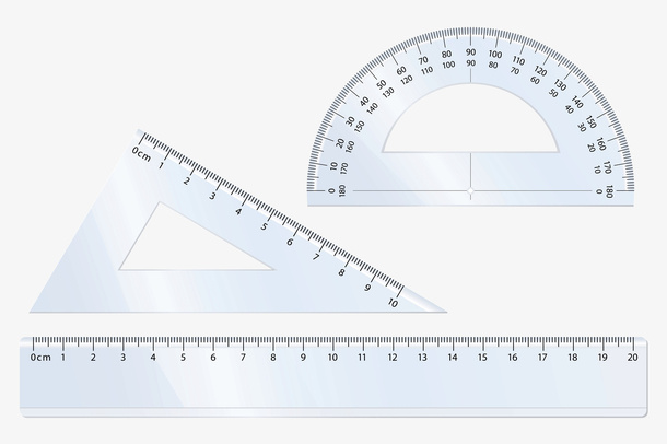 刻度尺测量量角度免抠