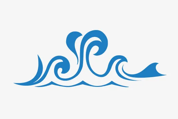 手绘浪花免抠