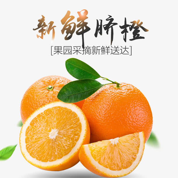 水果橙子新鲜脐橙免抠