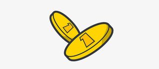 黄色卡通手绘金币免抠