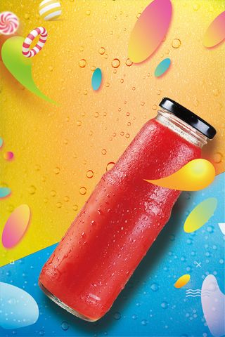 创意酷爽夏季饮品海报背景素材高清