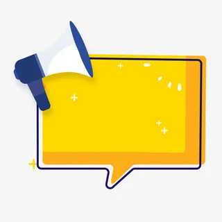 简约风格喇叭公告标签免抠