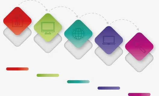 矢量创意设计四边形排列分布图免抠