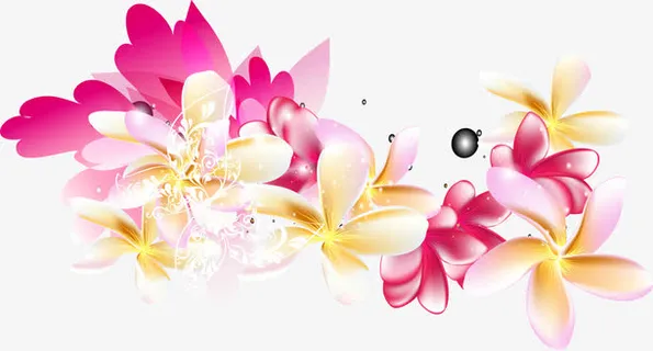 梦幻花朵装饰图案免抠