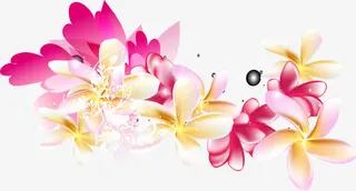 梦幻花朵装饰图案免抠