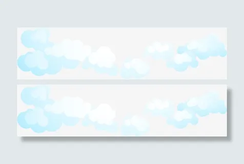 蓝色漂浮云朵免抠