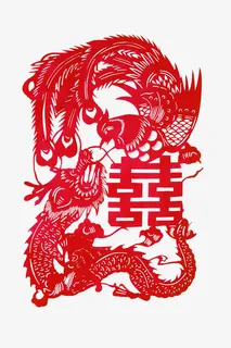 剪纸双喜免抠 剪纸双喜免抠