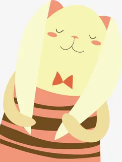 矢量图害羞的小兔子免抠